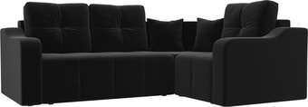 Угловой диван Mebelico Кембридж угловой 108825 (правый, микровельвет, черный)