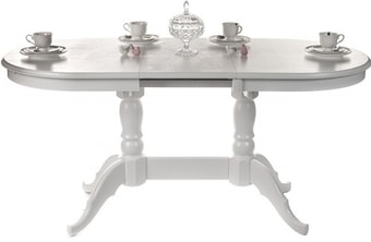 Обеденный стол Рамзес Овальный 130/170x80 (белый)