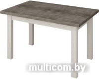 Кухонный стол Senira Кастусь 120-160x75 (бетон/белый)