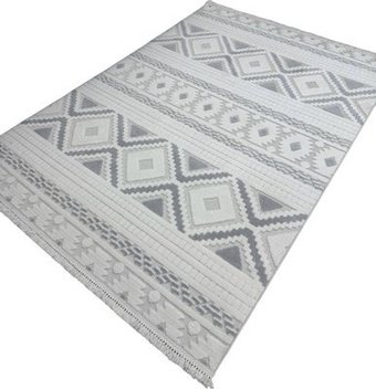 Ковер для жилой комнаты Radjab Carpet Поло Прямоугольник PL 273 12466RK (1.2x1.8, Cream Grey)
