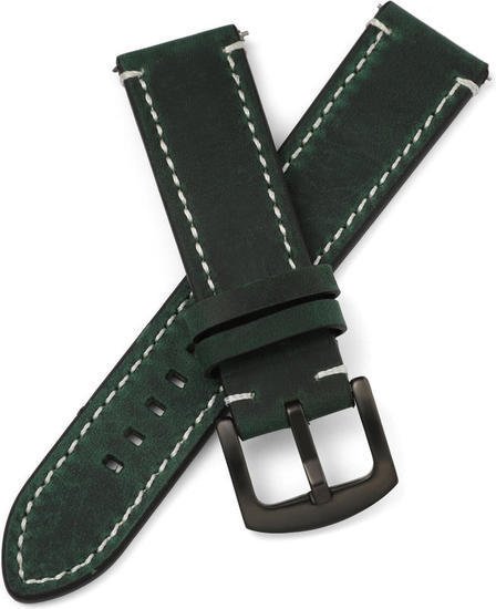 Ремешок Rumi кожаный Leather GT3 20 мм (глубокий темно-зеленый)
