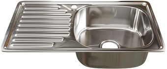 Кухонная мойка Mixline 535615 (правая, полированная, 0.8 мм)