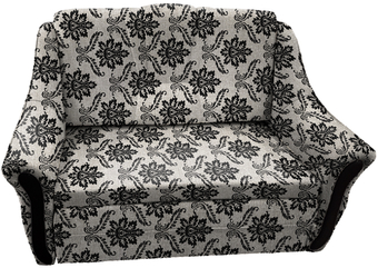 Диван Асмана Виктория чебурашка 100 (рогожка вензель коричневый)