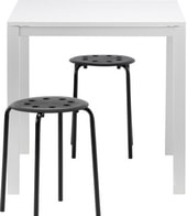 Комплект столовой мебели Ikea Мельторп/Мариус (белый/черный) 892.297.49