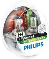 Галогенная лампа Philips H4 LongLife EcoVision 2шт [12342LLECOS2]