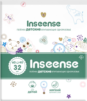 Пеленка одноразовая Inseense 60x40 (32 шт)