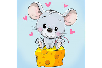 Алмазная мозаика Wizardi Мышь и сыр 2WD2534