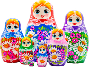 Развивающая игра Брестская Матрешка Разноцветная радужная (набор 7 шт)