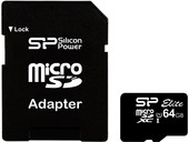 Карта памяти Silicon-Power microSDXC Elite UHS-1 (Class 10) 64 GB (SP064GBSTXBU1V10-SP)