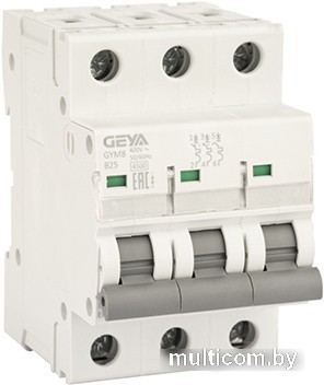 Выключатель автоматический GEYA GYM8 3P 25А B 4.5кА GYM83P25B