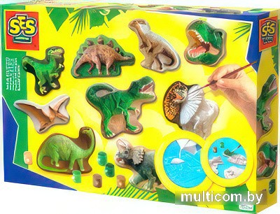 Набор для создания поделок/игрушек SES Creative Из гипса Мир динозавров 01403