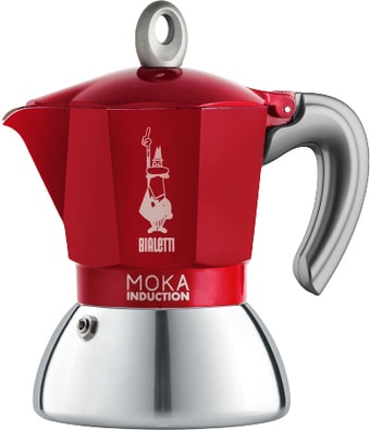 Гейзерная кофеварка Bialetti New moka induction (6 порций, красный)