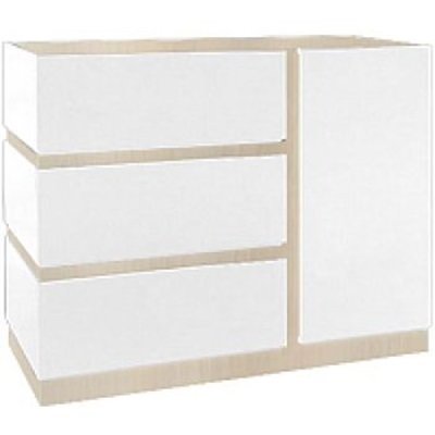 Тумба КМК Мебель Хилтон 1Д3Я 0651.3 (дуб санома-белый глянец)