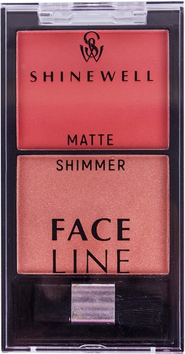 Румяна Shinewell двойные с матовым и шиммер эффектом №1