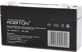 Аккумулятор для ИБП Robiton VRLA6-1.3 (6В/1.3 Ач)