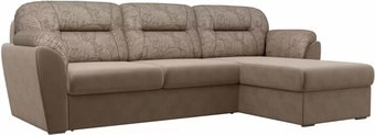 Угловой диван Лига диванов Бостон 100537 (коричневый с цветами)