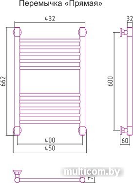 Полотенцесушитель Сунержа Богема+ 600x400 00-0220-6040