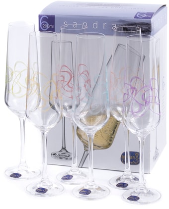 Набор бокалов для шампанского Bohemia Crystal Sandra 40728/Q9119/200