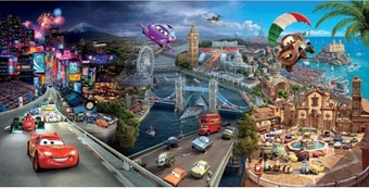 Фотообои Citydecor Тачки панорама с защитным покрытием 300x150