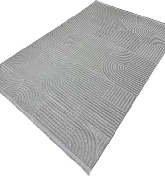 Ковер для жилой комнаты Radjab Carpet Моника Прямоугольник MC 402A 12574RK (0.8x1.5, L.Grey)