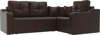 Угловой диван Mebelico Кембридж угловой 108831 (правый, экокожа, коричневый)