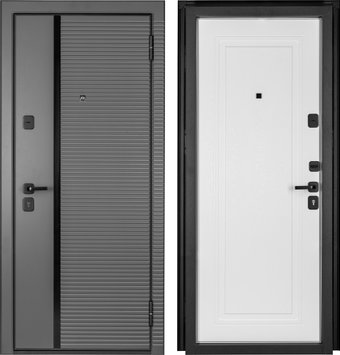 Металлическая дверь Guard MG75 МДФ/МДФ 87х205 правая (серый/белый ясень)