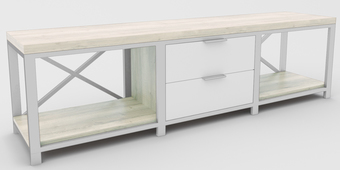 Тумба Hype Mebel Хельга 150x40 (белый-древесина белая)