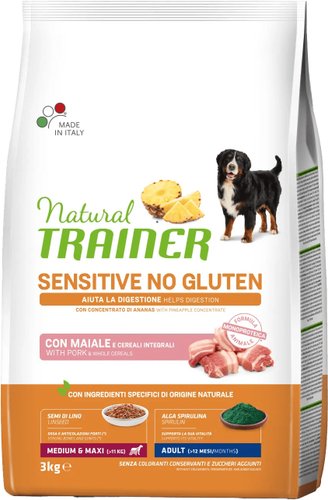 Сухой корм для собак Trainer Natural Sensitive No Gluten Medium&Maxi Adult свинина 3 кг