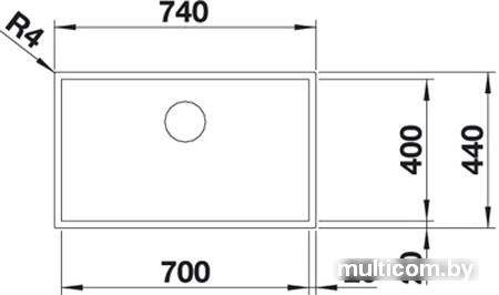 Кухонная мойка Blanco Zerox 700-IF Durinox (без клапана-автомата)