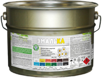 Краска Эмалька ПФ-115 С 10 л (черный)