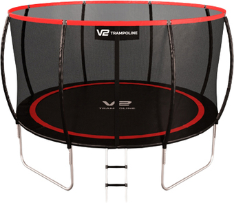 Батут V2 Trampoline Redline 12FT 374 см (с внешней сеткой и лестницей)