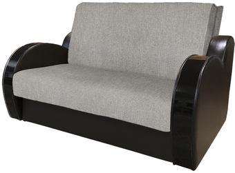 Диван Асмана Виктория 120 с декором 3 (рогожка беж/кожзам коричневый)