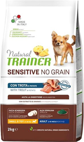 Сухой корм для собак Trainer Natural No Grain (для мелких пород, форель) 2 кг