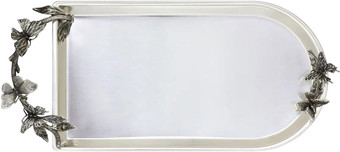 Поднос Кольчугинский мельхиор Бабочки С960812