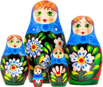 Развивающая игра Брестская Матрешка Девушка в сарафане с маргаритками (набор 5 шт)