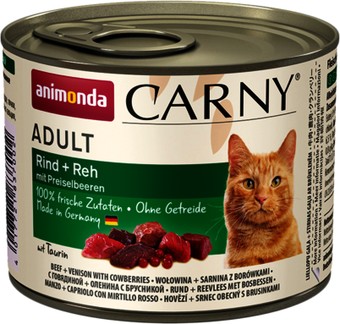 Консервированный корм для кошек Animonda Carny Adult с говядиной, олениной и клюквой 200 г