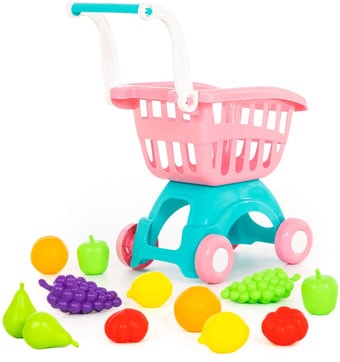 Тележка игрушечная Полесье Тележка Мини с набором продуктов №15 71392