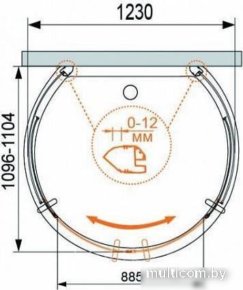 Душевой поддон Cezares TRAY-A-MODENA-O-123/110-15-W