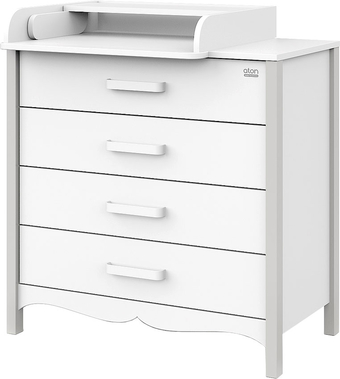 Комод Атон Мебель Felix (белый/серый камень)