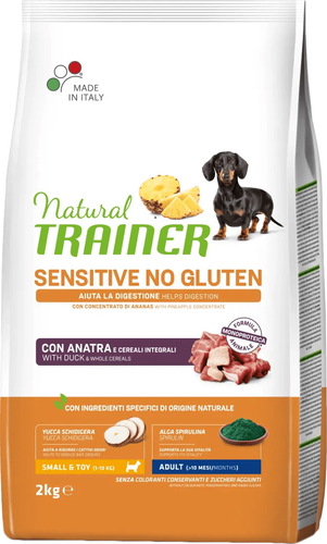 Сухой корм для собак Trainer Sensitive No Gluten Mini Adult with Duck (для взрослых мелких пород с чувствительным пищеварением с уткой) 2 кг