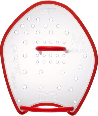 Лопатки для плавания TYR Catalyst Stroke Training Paddles LCATSTK M (прозрачный/красный)