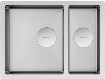 Кухонная мойка Paulmark Next 58/2S Uni PM225844-BS (стальной/брашированная сталь)