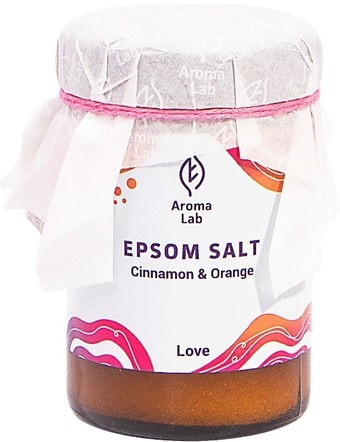 Косметика по уходу за телом Aroma Lab Соль Эпсома c корицей и апельсином Epsom Salt LOVE 100 г
