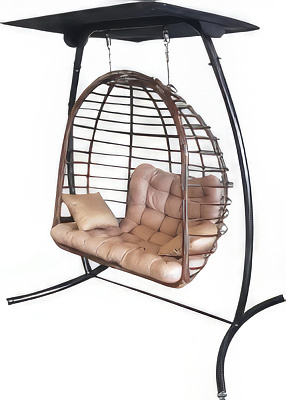 Подвесное кресло Garden Story Беатрис 2 NEW-7036/2023 (черный/коричневый/бежевый)