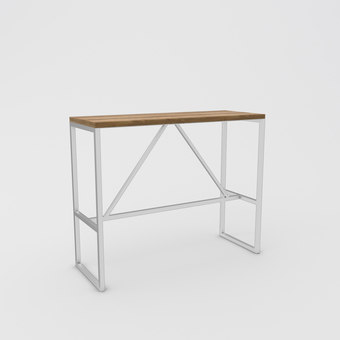 Барный стол Hype Mebel Дельта 120x55 (белый/дуб галифакс олово)