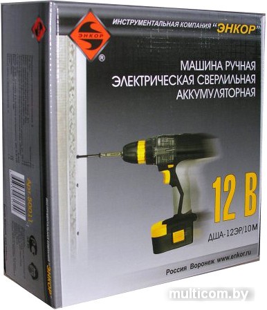 Дрель-шуруповерт Энкор ДША-12ЭР/10М [50011]