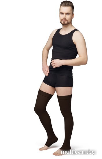 Чулки компрессионные Польза 4001 выше колена 1 кл.к. (р.4 (L), рост1, черный)