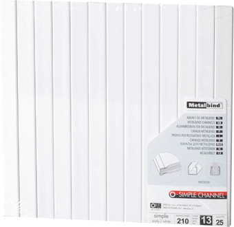 Металлический канал для переплета OPUS O.Simple Channel 210x13 мм OSC1321025BIA (25 шт, белый)