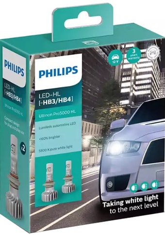 Светодиодная лампа Philips HB3/HB4 Ultinon Pro5000 HL 2шт