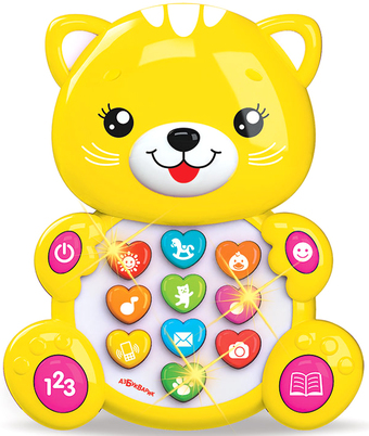 Музыкальная игрушка Азбукварик Зверята с огоньками. Котенок